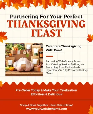 Effortless Thanksgiving Grocery Service Flyer Template