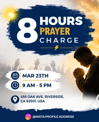 Eight Hours Devotional Prayer Event Flyer Template