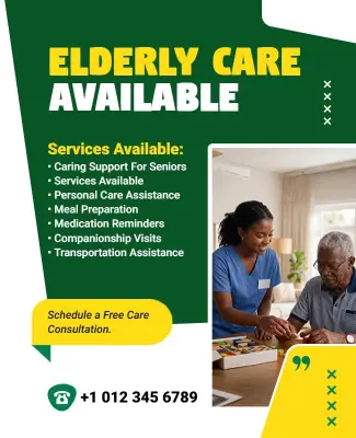 Elderly Care Services Available Flyer Template
