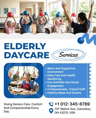 Elderly Daycare Services Informational Poster Template