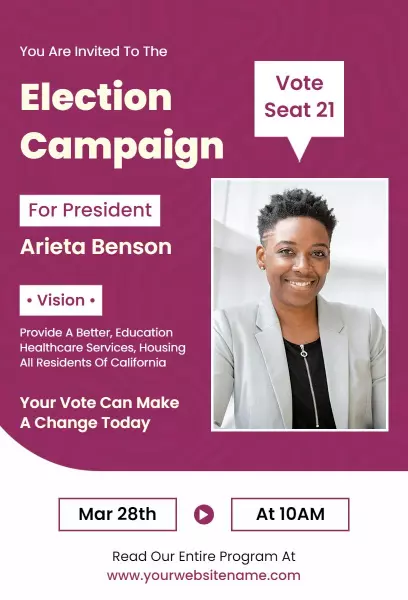 Election Campaign Fundraising Event Invitation Template