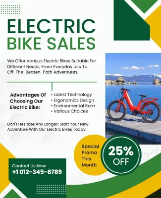 Electric Bike Sales Promotion Flyer Template