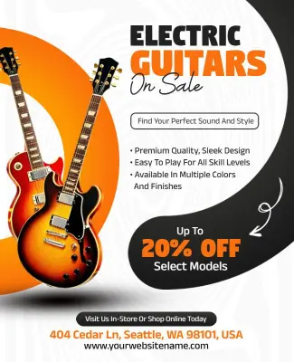 Electric Guitars Sale Promotional Flyer Template