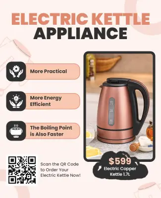 Electric Kettle Appliance Promotion Flyer Template