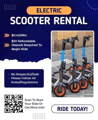 Electric Scooter Rental Promotion Flyer Template
