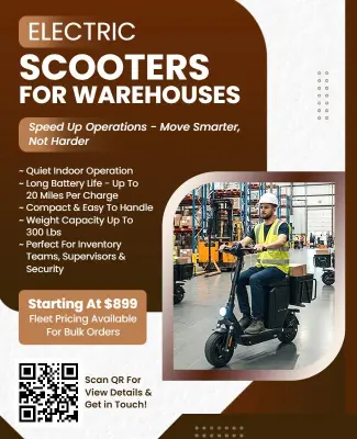 Electric Scooters for Warehouse Operations Flyer Template