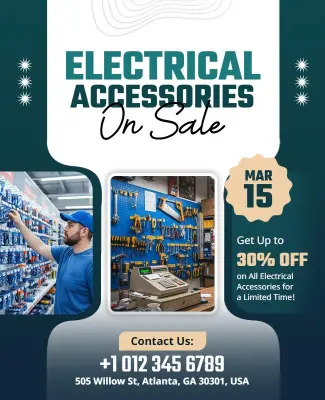 Electrical Accessories Sale Promotion Flyer Template