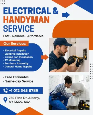 Electrical and Handyman Service Flyer Template