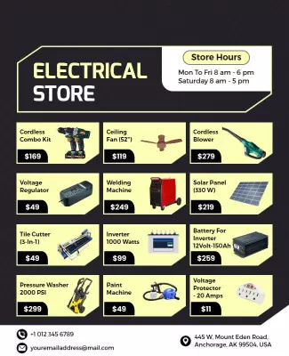 Electrical Equipment Store Promotional Flyer Template