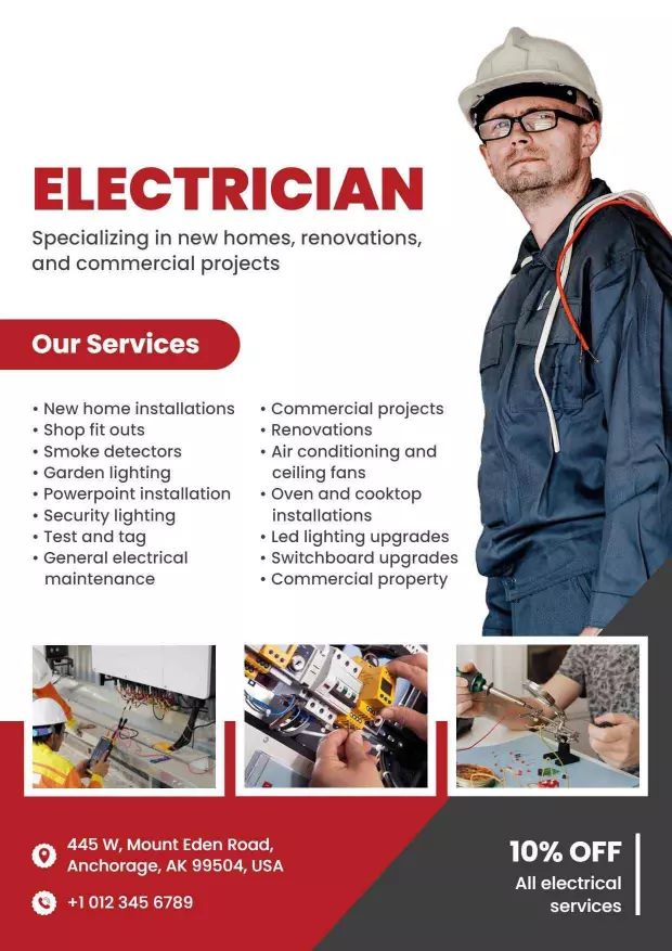 Electrical Services Promotion A4 Flyer Template