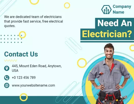 Electrician Services Fast Quotes and Repair Solutions Bi Fold Brochure Template