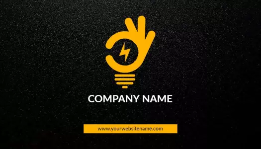 Electrician Themed Black Yellow Light Bulb Business Card Template