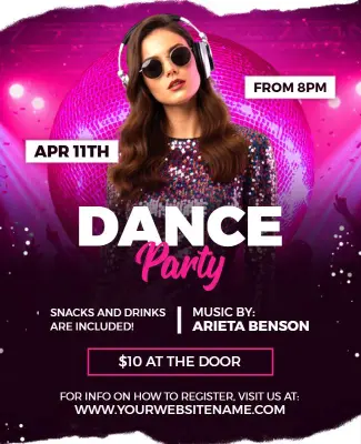 Electrifying Dance Party Event Flyer Template