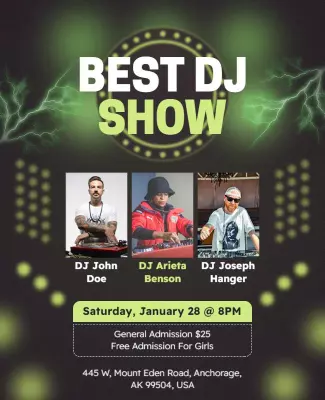 Electrifying Dj Night Event Flyer Template