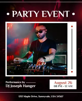 Electrifying Nightclub DJ Performance Party Event Poster Template