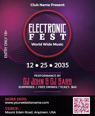 Electronic Music Festival Event Flyer Template