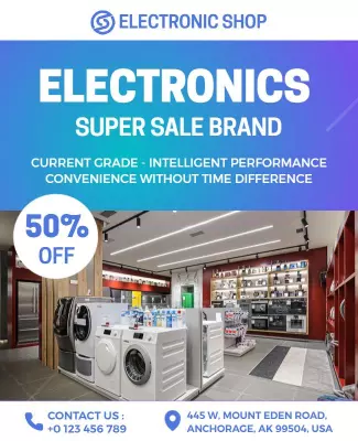 Electronics Store Super Sale Flyer Template