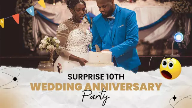 Elegant 10th Wedding Anniversary Celebration Party YouTube Thumbnail Template