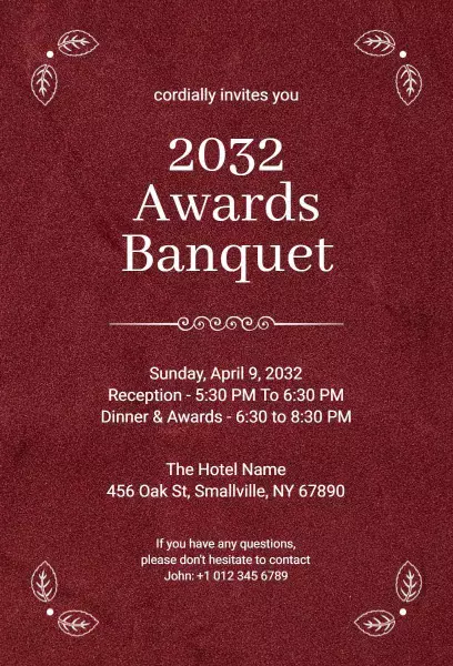 Elegant 2023 Awards Banquet Celebration Invitation Template