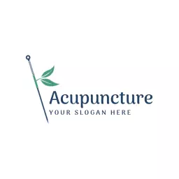 Elegant Acupuncture Design Featuring Calming Green Leaves Logo Template