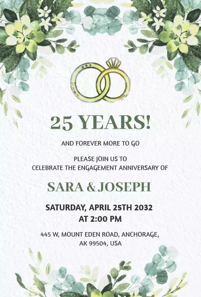 Elegant Anniversary Engagement Celebration Invitation Template