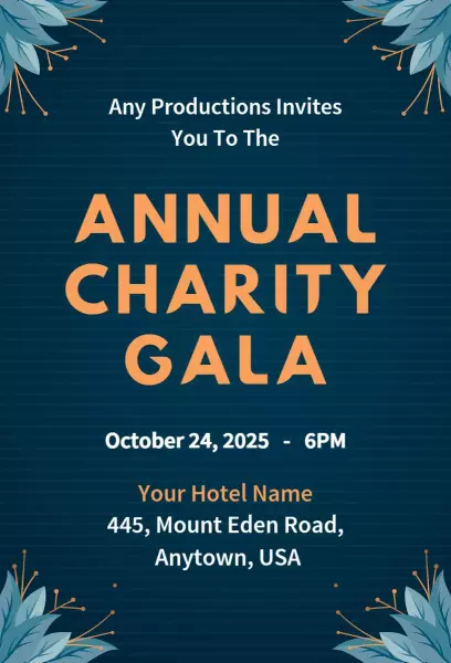 Elegant Annual Charity Fundraising Gala Invitation Template