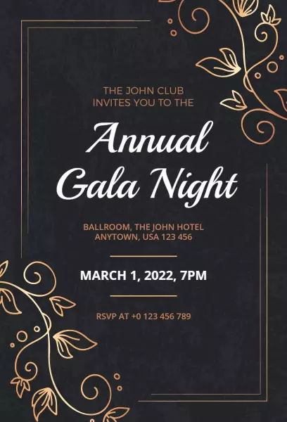Elegant Annual Gala Night Celebration Invitation Template