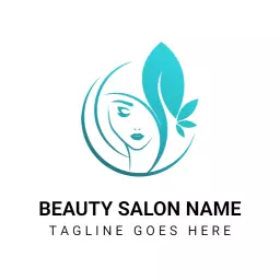 Elegant Aqua and Green Design Showcasing Beauty Services Logo Template