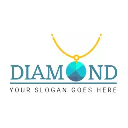 Elegant Aqua and Yellow Diamond Jewelry Pendant Logo Template