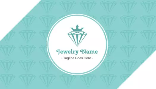 Elegant Aqua Diamond Pattern Jewelry Business Card Template