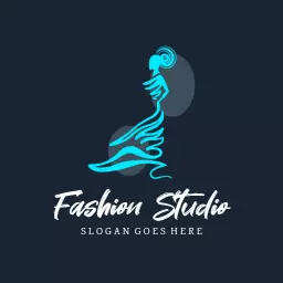 Elegant Aqua Fashion Design Capturing Modern Style Logo Template