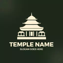 Elegant Architectural Design of a Serene Temple Logo Template