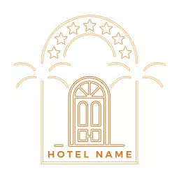 Elegant Archway and Starry Design for Luxurious Hotel Logo Template