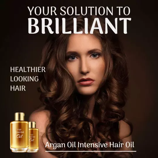 Elegant Argan Oil Hair Treatment for Healthier Looking Hair Ad Template