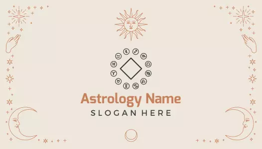 Elegant Astrology Themed Fortune Teller Visiting Card Template