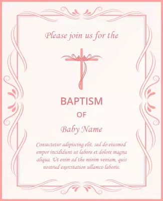 Elegant Baby Baptism Invitation Flyer Template