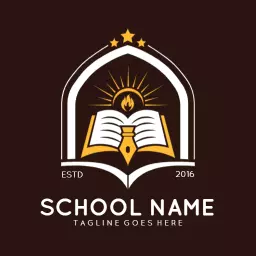 Elegant Badge Design Featuring Knowledge and Growth School Logo Template