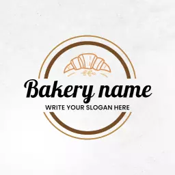 Elegant Bakery Logo Showcasing Croissant and Warm Tones Logo Template