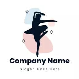 Elegant Ballet Dancer Silhouette Capturing Dance Art Logo Template