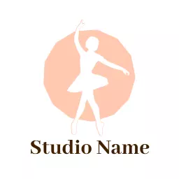 Elegant Ballet Dancer Silhouette with Soft Pink Background Logo Template