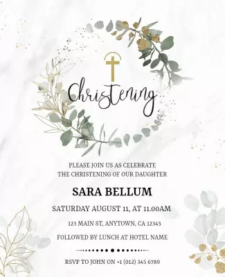 Elegant Baptism Ceremony Invitation Flyer Template