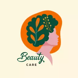 Elegant Beauty Care Design with Vibrant Green and Orange Logo Template