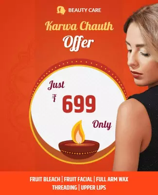 Elegant Beauty Care Karwa Chauth Offer Poster Template
