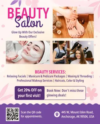 Elegant Beauty Salon Promotion Flyer Template