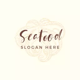 Elegant Beige Octopus Design for Fresh Seafood Logo Template