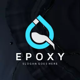Elegant Black and Blue Epoxy Design Highlighting Quality Logo Template