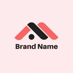 Elegant Black and Coral Shapes Defining Minimalist Style Logo Template