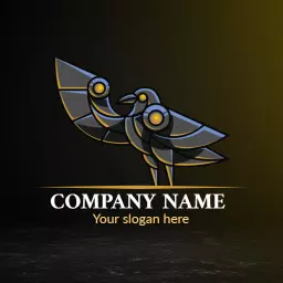 Elegant Black and Gold Aviary Design for Company Logo Template