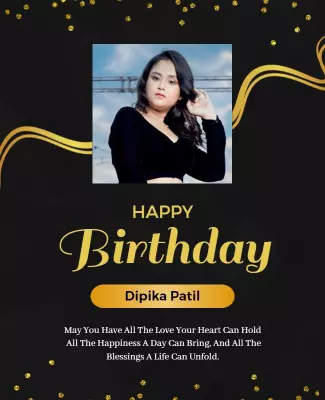 Elegant Black and Gold Birthday Celebration Poster Template