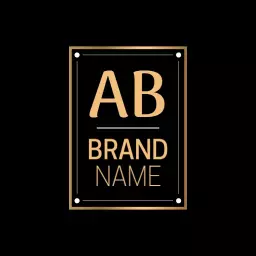 Elegant Black and Gold Brand Name Displaying Luxury Logo Template